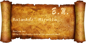 Balaskó Mirella névjegykártya